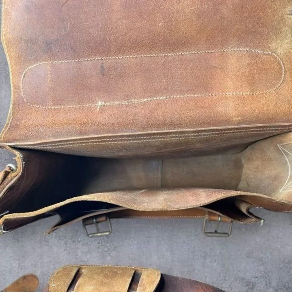 Vintage Leather Messenger Bag